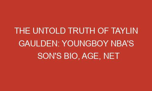 The Untold Truth of Taylin Gaulden: YoungBoy NBA’s Son’s Bio, Age, Net